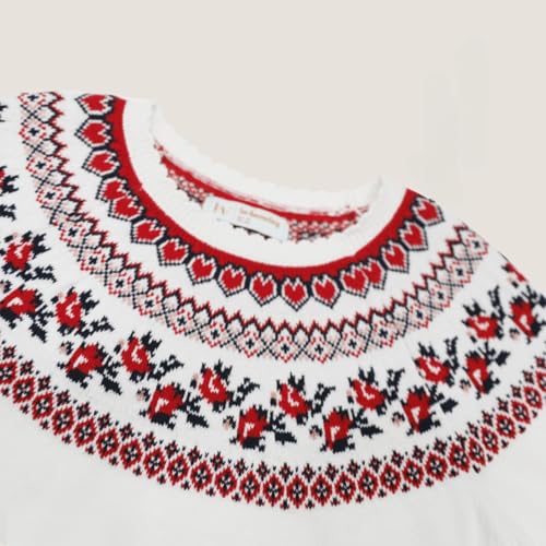 Kids Girls Crewneck Sweaters,100% Cotton Sweater Holiday Teen Spring Pullover Long Sleeve Knit Top, Soft and Breathable3