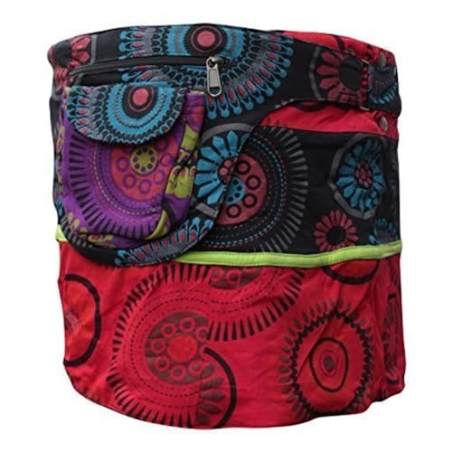 Jupe turquoise hippie popper réversible réglable contre les variations de taille