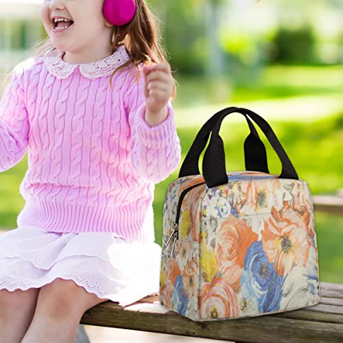 Macro Abstract Flowers Insulated Lunch Bag Women Reusable Lunch Tote Bag For Men Adult Leakproof Cooler Lunch Box For Work Office Picnic Travel #TOP1