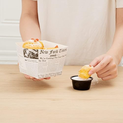 Miniatura 6 de Restaurantware Bio Tek - Cajas de aperitivos de 4.3 x 4.3 x 3.2 pulgadas, 200 cajas de golosinas con revestimiento de polietileno, resistentes y