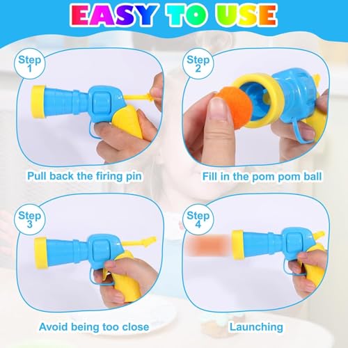 Lançador de Pompons para Gatos com 20 Bolas Coloridas, 5,5 cm, Brinquedo Interativo para Felinos