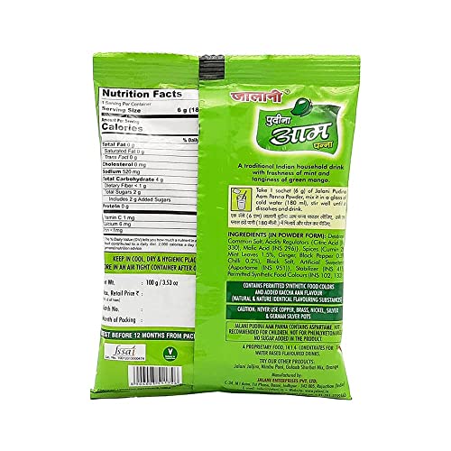 Image of Jalaani Pudina Aam Panna | Ready to Mix & Drink | A++ Grade, 100g x 4 Pcs
