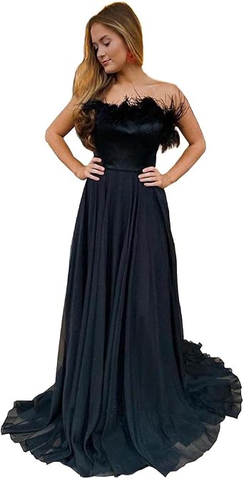 Amazon.com: Lvxiuzi Vestidos largos de gasa sin tirantes para mujer : Ropa,  Zapatos y Joyería