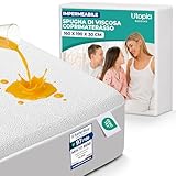 Utopia Bedding Coprimaterasso Matrimoniale Impermeabile 160 x 190 x 30 cm, Viscosa, Oeko-T...