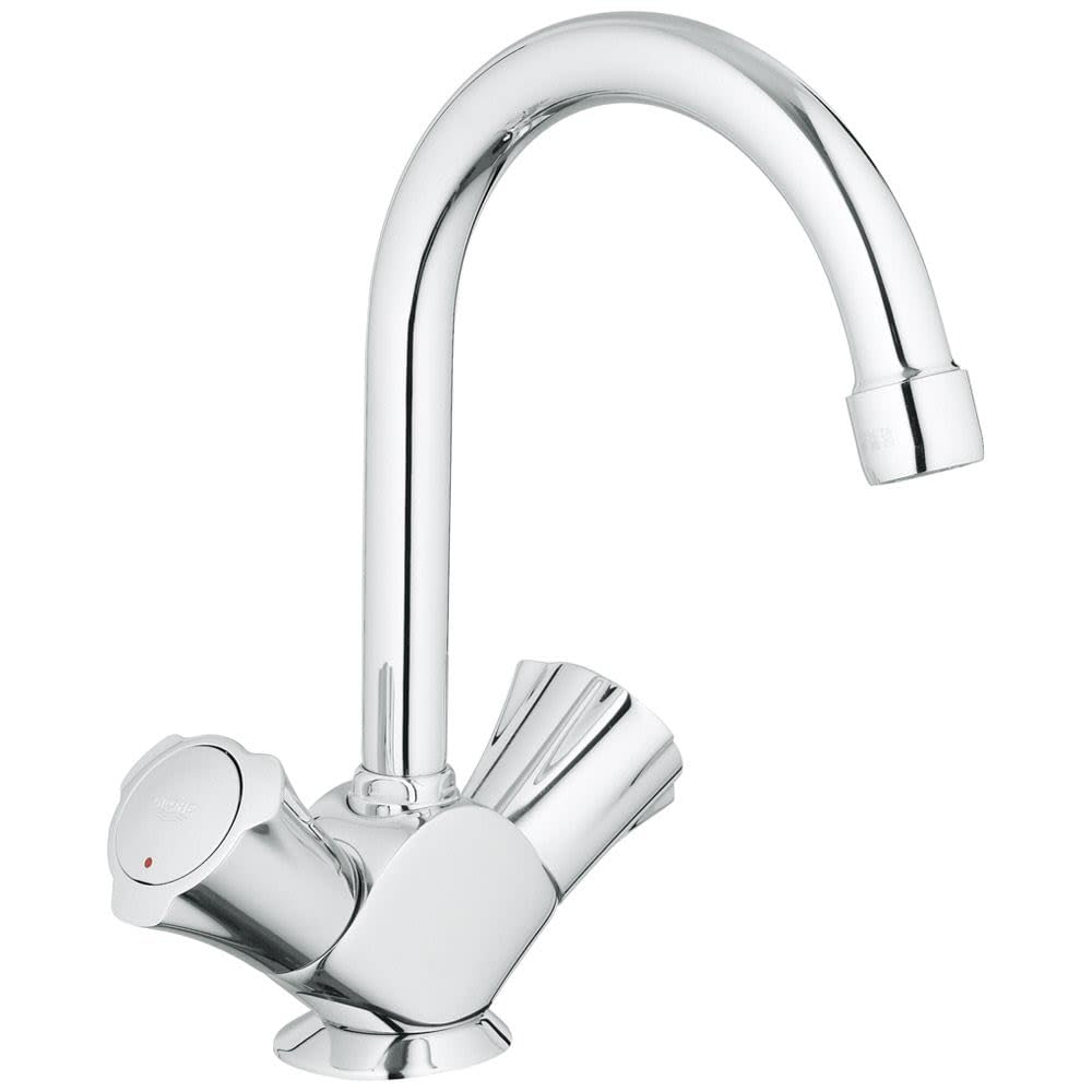 Grohe Costa L 2 Handle Basin Mixer Tap With Pop Up Waste - Chrome