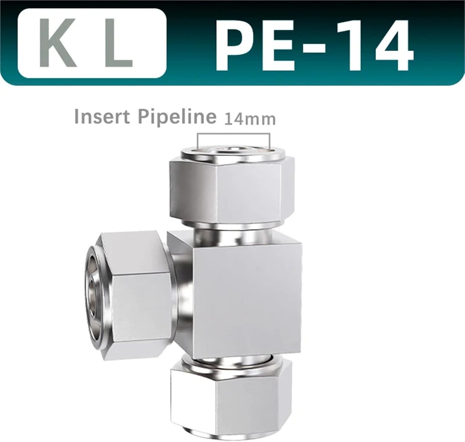 Pneumatic Fitting PE4/6/8/10/12/14/16 Quick Twist Tee Copper Nickel High Voltage Lock Female Connector 1Pcs(KL-PE14)
