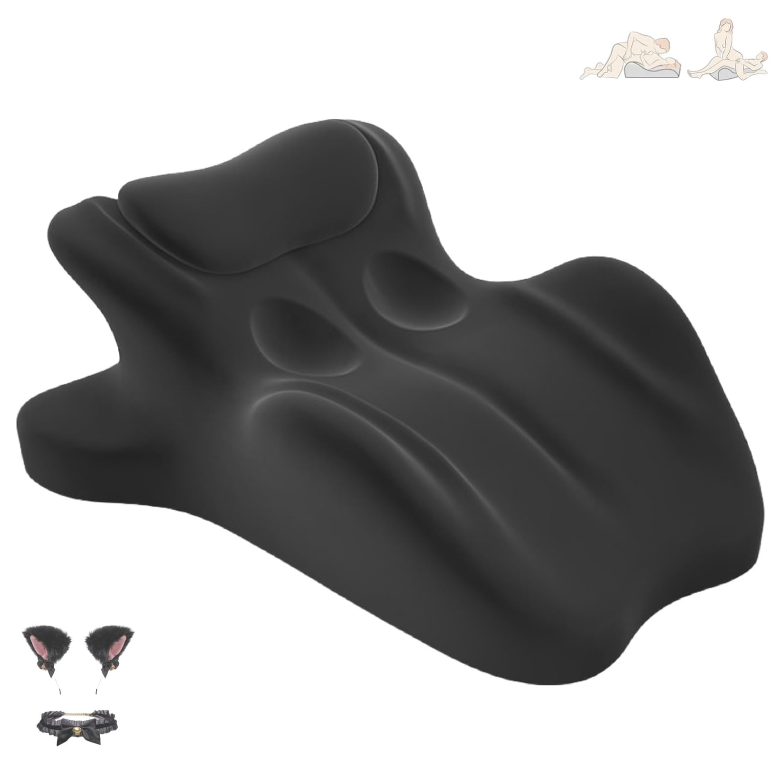 Yagerod Arcova Sweet Spot Pillow, Couples Pillow - 27° Angle Perfect Position, Memory Foam Cushion for Intimacy Support & Back, Ideal for All Postures, Keep the Passion Going All Night(Black)