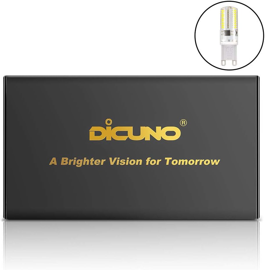 DiCUNO G9 Dimmable LED Bulb, 30 Watt Equivalent(3 Watt) Daylight White 6000K,120V Corn Bulb, 10-Pack