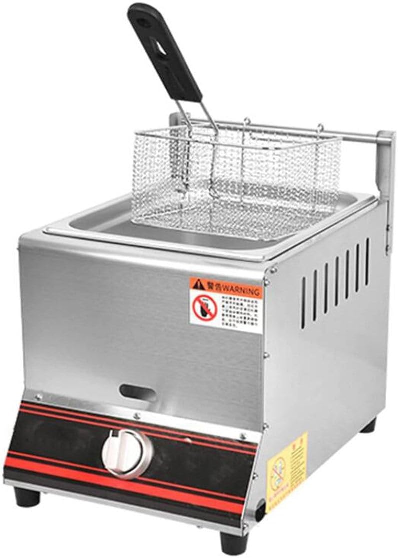 Commercial Gas Fryer 6L/12L - High Capacity Stainless Steel Deep Fryer, Professional Double Frying Machine for Restaurants & Home Kitchens, Efficient Cooking Solution.