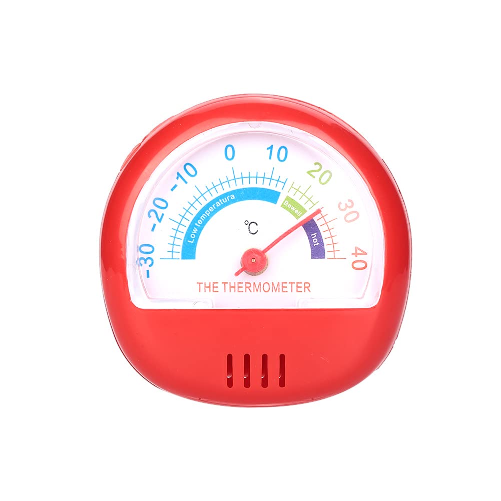 Gsycle Thermometer for Refrigerator, Freezer Thermometer Large Dial Kitchen Thermometer with Red Indicator for Freezer Refrigerator Cooler(Mechanical) (Red)