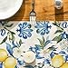 Artoid Mode Blue Lemon Iris Summer Table Runner, Seasonal Spring Kitchen Dining Table Decor for Home Party Decor 13x72 Inch