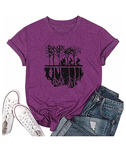 Stranger Upside Down T Shirt Womens Vintage 90s Novelty Funny Cute Graphic Tees Things Merchandise