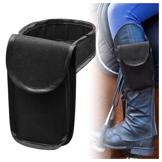 Sunnymove 1 Pack Leg Phone Holder Equestrian Cell Phone Holder Adjustable Leg Straps Sports Storage Bag for Riding Running Workout, Universal Fit, Magnetic Closure, Made of Durable Oxford, Black