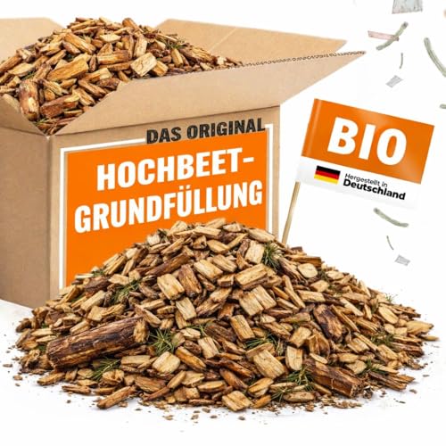 Hochbeet Grundfüllung Bio 110 Liter (2X 55L) torffrei Strukturmaterial für optimale Drainage Unterbau & Basisfüllung für Hochbeete nachhaltiges Füllmaterial für gesundes Pflanzenwachstum