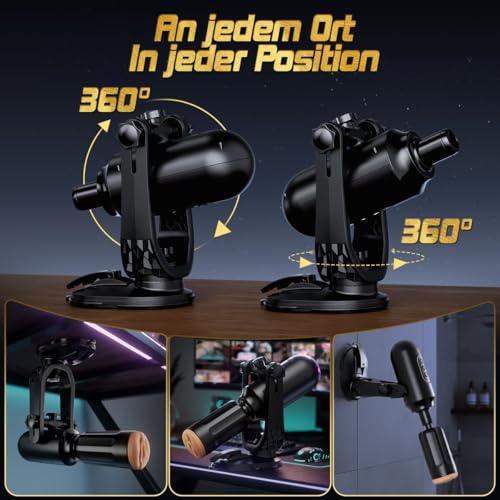 Elektrischer Masturbator Sexmaschine für Männer mit Saugnapf Freihand 360° Verstellbar, 3 Stoßmodi, Rotation & 7 Vibrationsstufen, Austauschbarer Pocket Pussy & Dildo Aufsatz für Männer Frauen & Paare