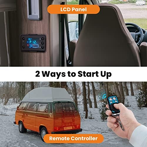 maXpeedingrods 12V 5KW Air Diesel Heater with LCD Switch, Remote Control and Silencer, 10L Tank, for Car Trucks Bus Lorry Motor-homes