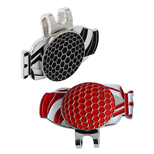 gazechimp Grampo Do Marcador Da Bola Magnética Do Golfe Da Liga 2Pc Na Viseira Do Tampão De Golfe, A