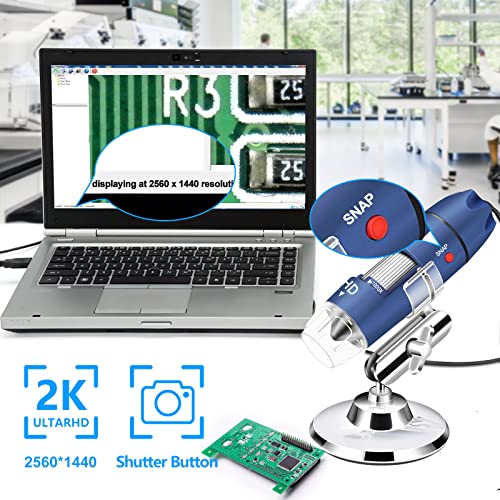 Image of 2K USB Digital Microscope for Android PC, 40-1000X Microscope Super HD Endoscope Magnifier Camera Compatible with Android Cellphone and Tablet Windows Mac Chrome Linux - Not for iPhone /iPad