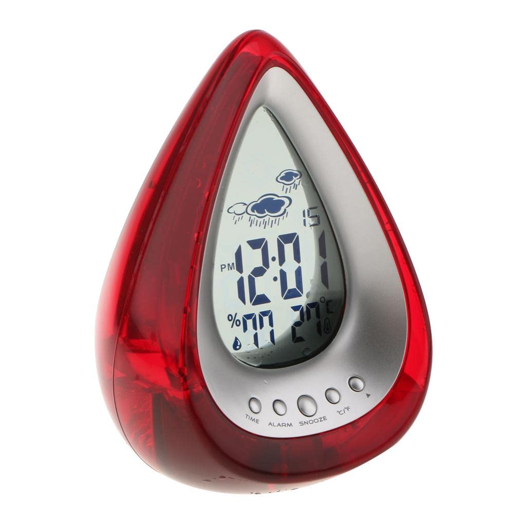 Buy LCD Digital Water Powered Alarm Clock Weather Station Thermometer