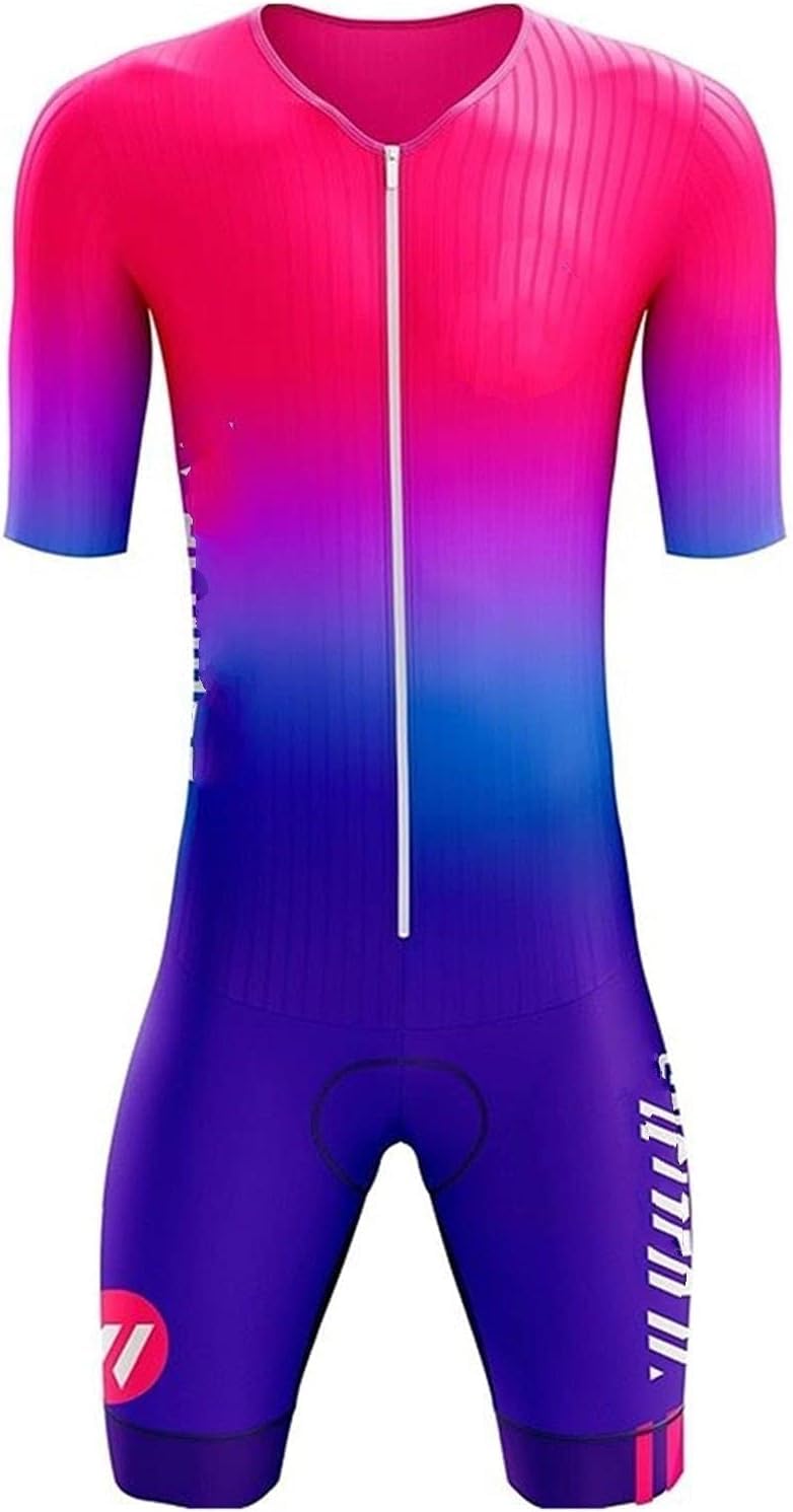 Zestaw Koszulek Kolarskich Męskich, Krótki Rękaw Z żelową Wkładką, Oddychający Kombinezon Triathlonowy, Kombinezon Rowerowy, 9, XS
