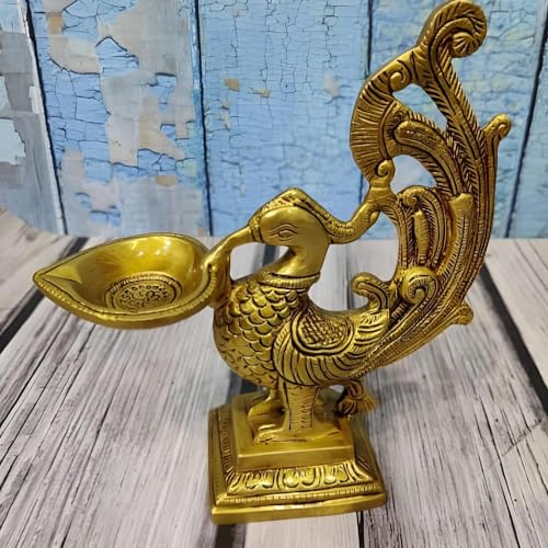 Brass Peacock Aarti Deepak | Single Wick Aarti Deepak | Puja Diya...