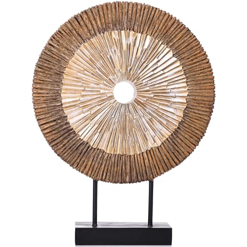 Minimalist Decor Above Kitchen Cabinets: Stylish Sculptures and Greenery Ideas 7 XMGZQ Wood Color Minimalist Round Statue Above Cabinet Decor Kitchen,Modern Decorative Sculpture Home Decorations for Living Room Coffee Table,Shelf Decor Items,Center Pieces Decoration for Table