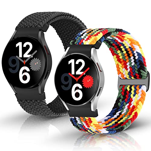 Yunshare Elastisch Geflochten Keine Lücke Armband Compatible with Samsung Galaxy Watch 5/4 40mm(44mm)/Galaxy Watch 5 Pro/Galaxy Watch 4 Classic 42mm 46mm Armband Einstellbar Dehnbar für Männer Frauen Cover