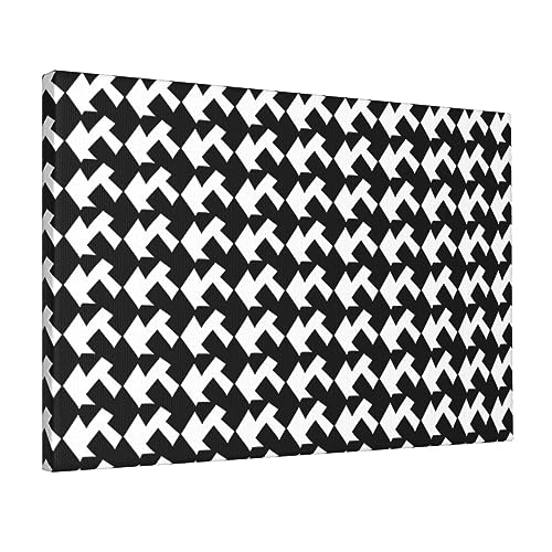 Toile murale moderne encadrée 30x45cm motif pied-de-poule