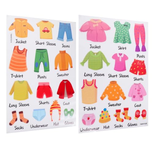 Kids Dresser Labels for Closet Organization Removable Clothing Decals with Pictures and Text for Children S Wardrobe Storage and Decor