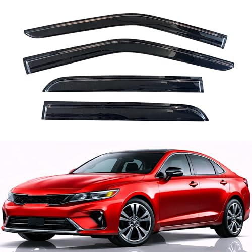 Image of KPY Rain Guards Fit for 2021-2026 Kia K5, Out-Channel Window Visors Vent Wind Deflectors 4PC, Car Accessories for 21-26 Kia Optima