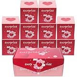 SHERCHPRY Caja de Obsequio Explosiva para San Valentín 10 Unidades de Cajas Saltarinas Plegables en Color Rosa Fucsia Diseño de Corazones Adecuado para Dulces Chocolates y Fiestas