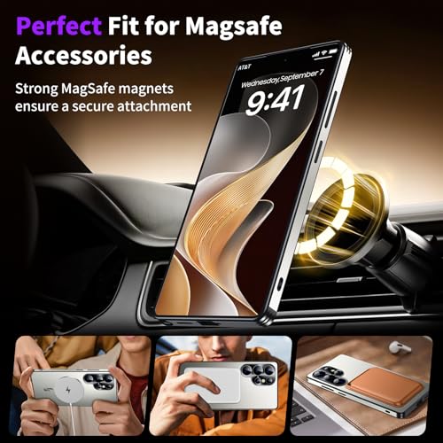 Image of for Samsung Galaxy S24 Ultra Case, Heavy-Duty Slim Design Compatible with MagSafe, Strong Magnetic Shockproof Protection for Screen & Camera Cover Case for Samsung S24 Ultra,Silver