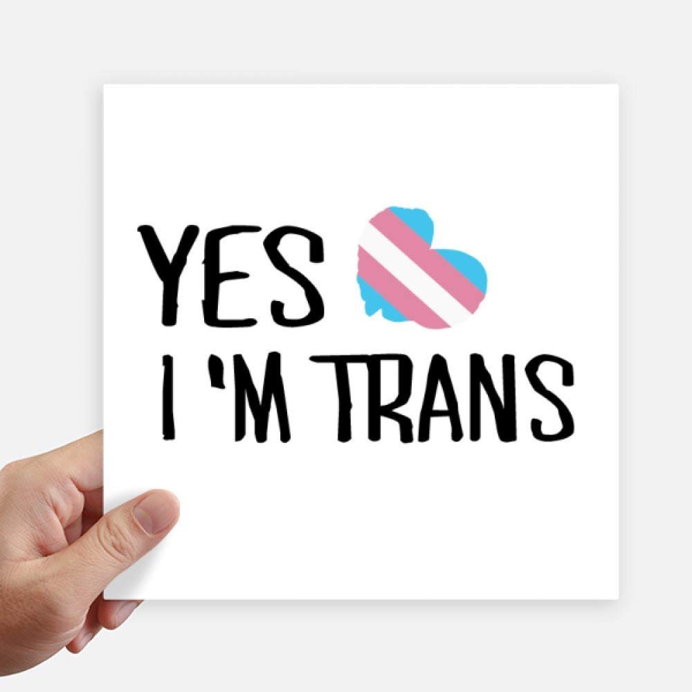Autocollant Trans LGBT de 20 cm multicolore pour personnaliser un mur ou une valise