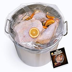FIRDLE 5 Gallon Bucket Liner Bags, 5.5 Mil, 5 Pack, Thicken Turkey Bags for Marinating & Brining Food Grade, BPA Free…