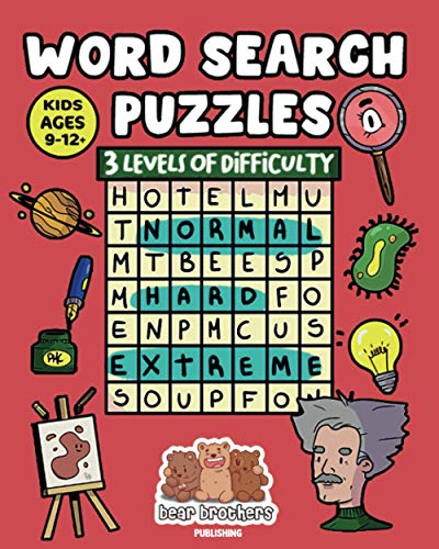 Word Search Puzzle 3 levels of difficulty: Normal, Hard, Extreme. Kids Age 9-12: For teens. Learning vocabulary, improve reading. Large print.