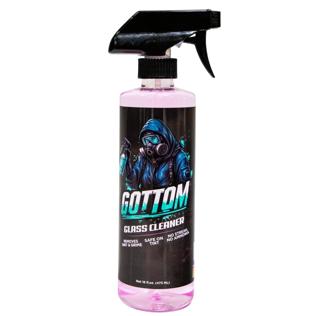 Gottom Glass Cleaner Spray – 16oz, Ammonia Free, Streak-Free Window & Glass Cleaner, Safe on Tint – Perfect for Mirrors, Windows, & Glass Surfaces – Effective Dirt & Grime Remover