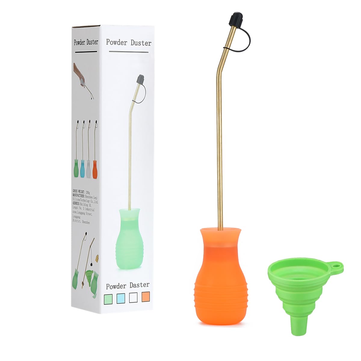 DustFlux Powder Duster/Large Diatomaceous Earth Bulb Duster/Powder Applicator - Eco-Safe Diatomaceous Earth Bulb Duster/Applicator(Orange)