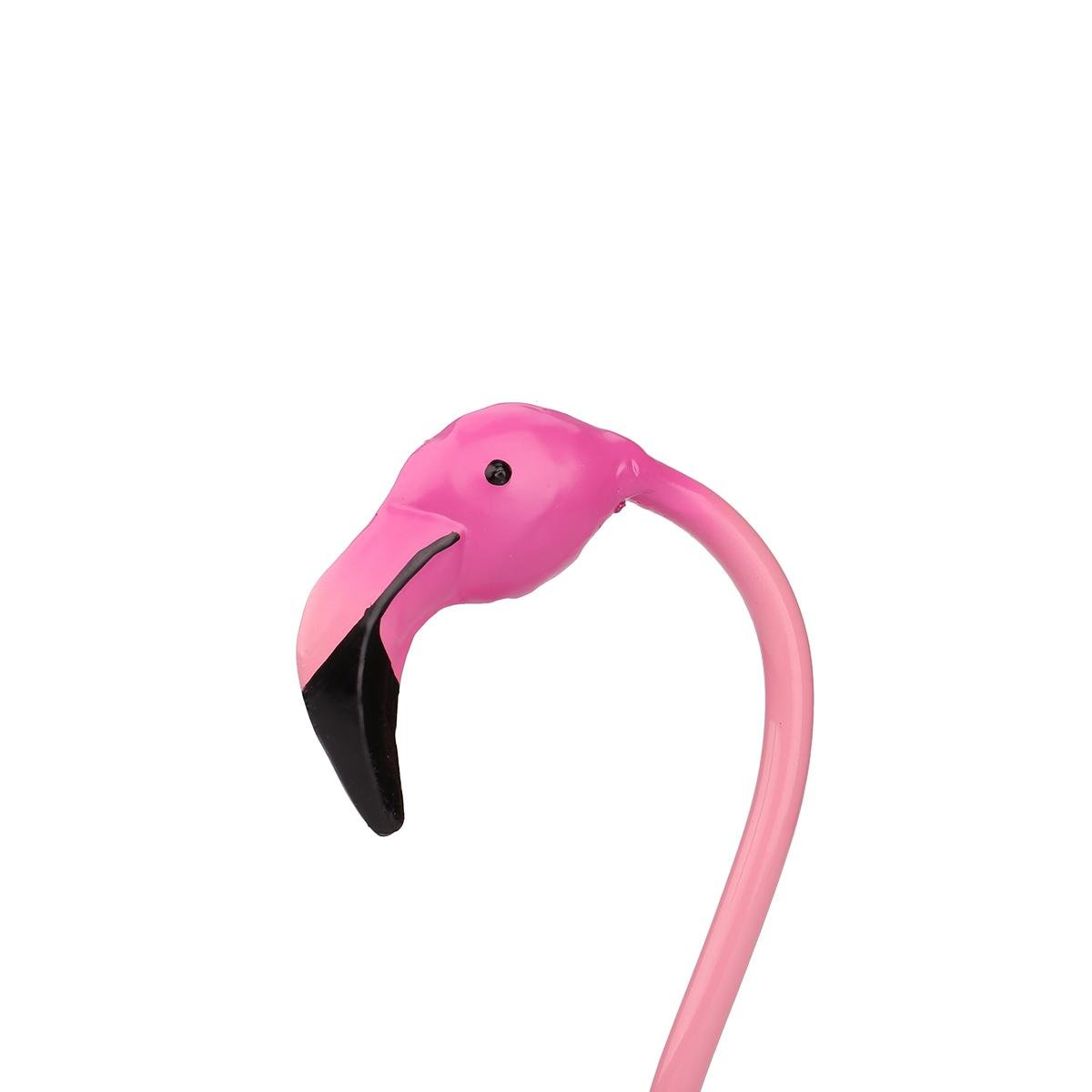 Tooarts Estante de vino Flamingo, artesanías de escultura de metal, decoración del hogar e interior Rosa Flamingo