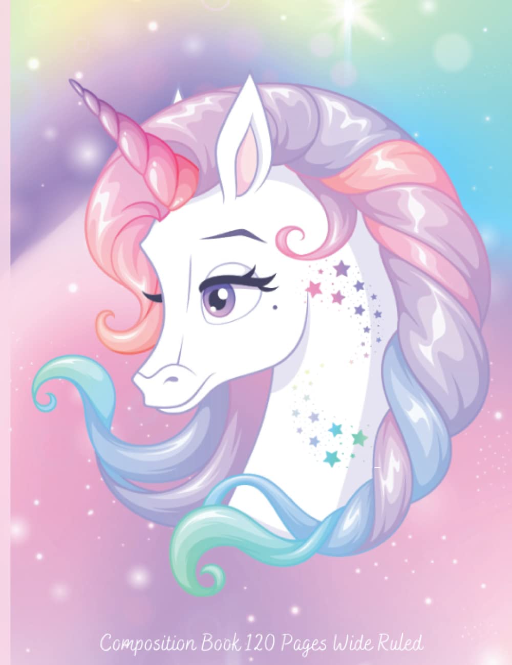 Star Unicorn Composition Book: Wide Ruled 120 Pages Notebook