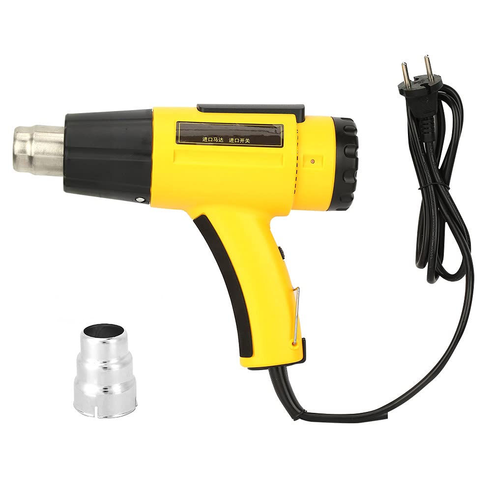 FTVOGUE Pistola de Aire Caliente Electrónica Herramienta de Soldadura de Aire Caliente con Núcleo Calefactor de Cerámica 2000 W Temperatura Dual 50 Hz Liviana para Envoltura Retráctil Decoración