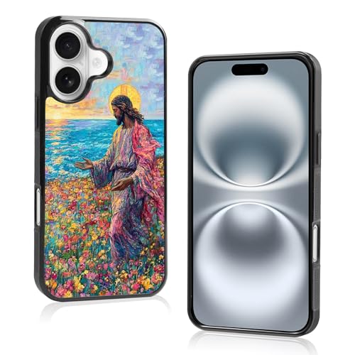 Coque fleurs de Jésus bleu océan pour iPhone 16 en TPU souple pour fille