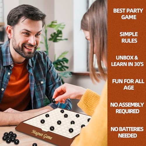 Image of Magnet Game, Board Games for Kids 8-12, Family Games for Kids and Adults, Magnetic Game Chess with Storage Board for Family Game Night, 2-4 Players