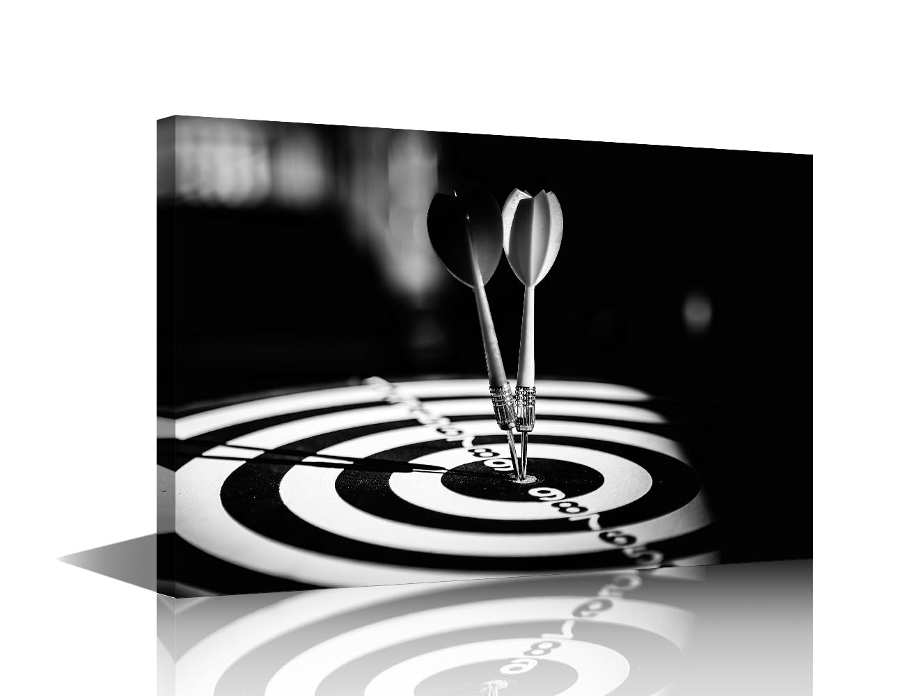 Canvas Wall Art Classical Sport Equipment Dart Hits the Bullseye Posters Prints Artwork Motivational Contemporary Home Decor Stretched Living Room Bedroom Home Office Decor Ready to Hang 18x12 in