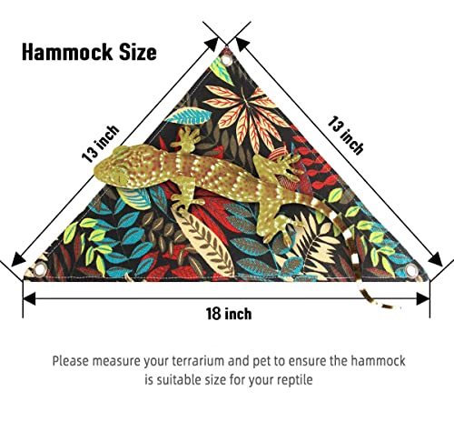 Bearded Lizard Dragon Hammock , Reptile Lizard Lounger, Ladder Bearded Dragon Hammock , Accessories For Bearded Dragons Geckos Lizards Reptile (Black Rainforest ) #TOP1