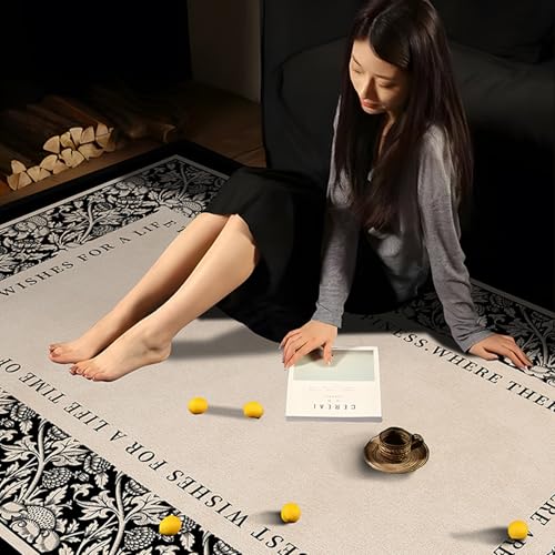 Tapis abstrait moderne antidérapant avec envers en caoutchouc
