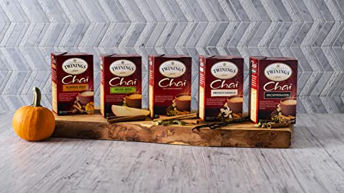 Twinings Pumpkin Spice Chai Tea, 20 Count Pack Of 6, Individually Wrapped Tea Bags, Warm, Spicy & Aromatic, Caffeinated #TOP4