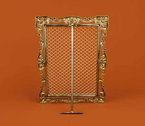 Gifty Gifty Baroque Metallic Jewelry Tower/Earring Organizer | For Home Decor, And Earrings (Ivory W/Gold Accents / 6.7”X8.6”X0.6”) #TOP4