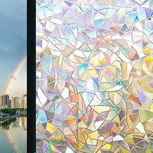 Window Privacy Film, Decorative Glass Film, Non-Adhesive Static Cling Gorgeous Colors, 17.5"X118"