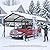 Gotland 10 FT x 15 FT Metal Carport, Heavy Duty Carport with Reinforced Frame, All-Weather Car Canopy with Reinforce Wind-Resistant Roofs, Multi-Functional Outdoor Garage for Car Truck Black
