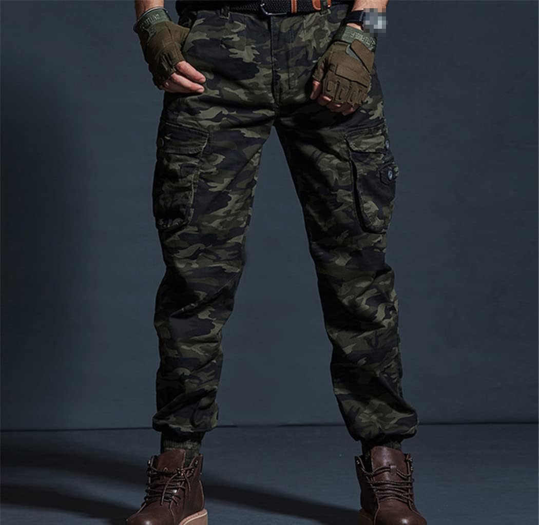 Men Khaki Casual Pants Military Joggers Camo1 Cargo Pants Multi-Pocket Tactical Black Army Trousers